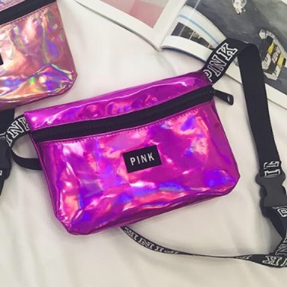 PINK Victoria's Secret Bags Victorias Secret Pink Holographic Fanny